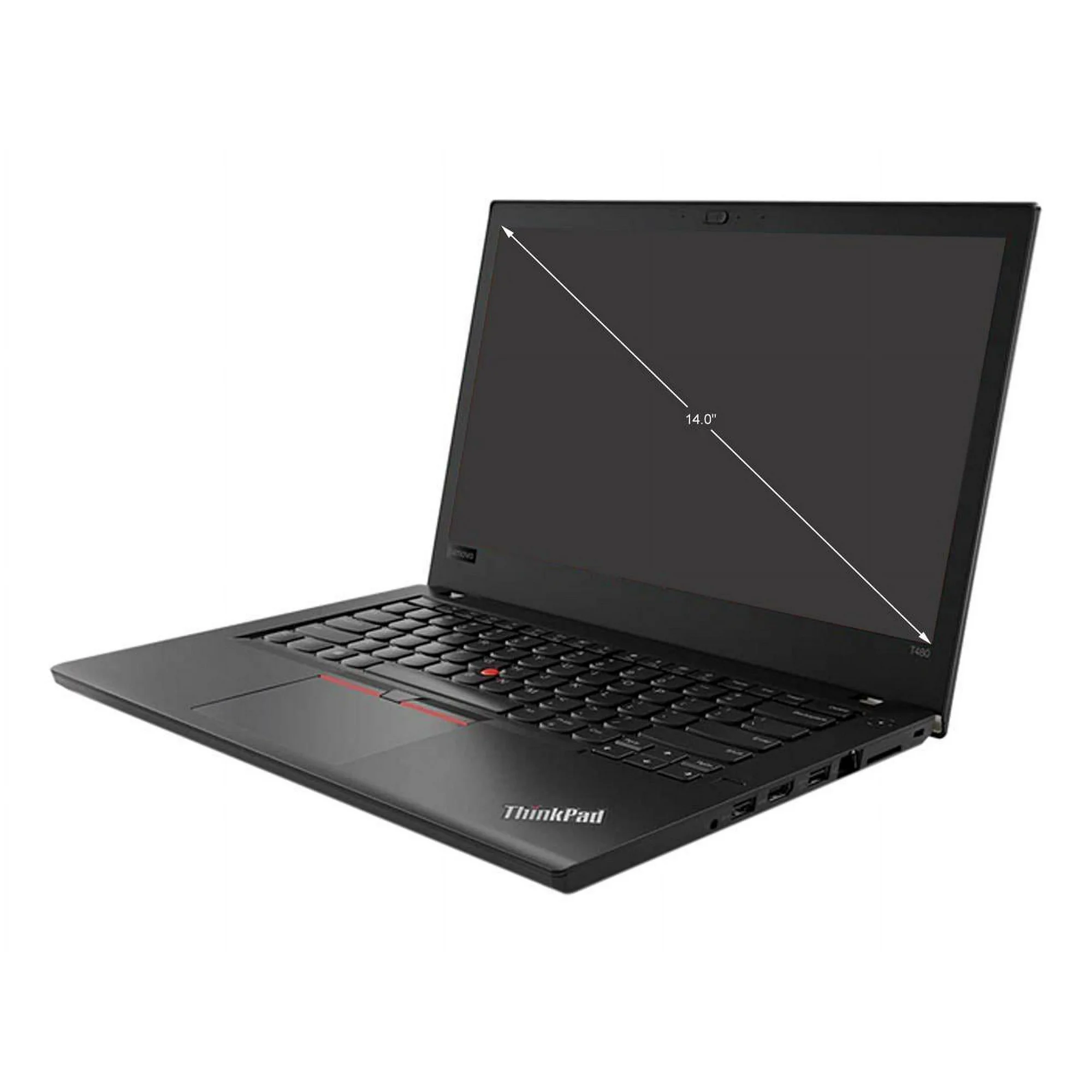 Lenovo ThinkPad T480 14” FHD Business Laptop Intel Core i5-8350U 1.7GHz, 16GB RAM, 512GB SSD, Windows 10 Pro 64Bit,HDMI,CAM,Webcam,SD Card Reader(Renewed) thumbnail 2