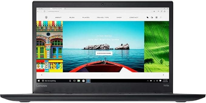 Lenovo ThinkPad T470s 14 FHD Laptop - Intel Core i7-7600U, 8GB RAM, 256GB SSD, Webcam, Windows 10 Pro (Renewed)